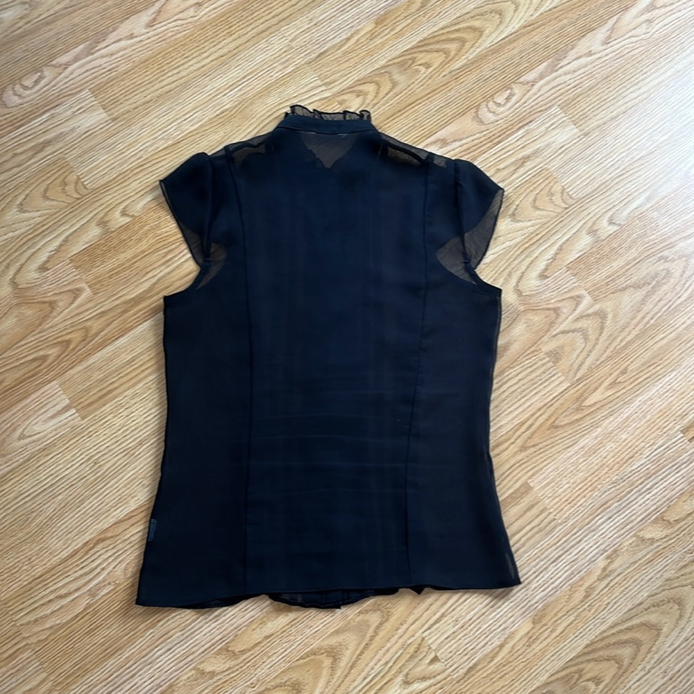 Black Ruffled Top - Picture 3 of 4